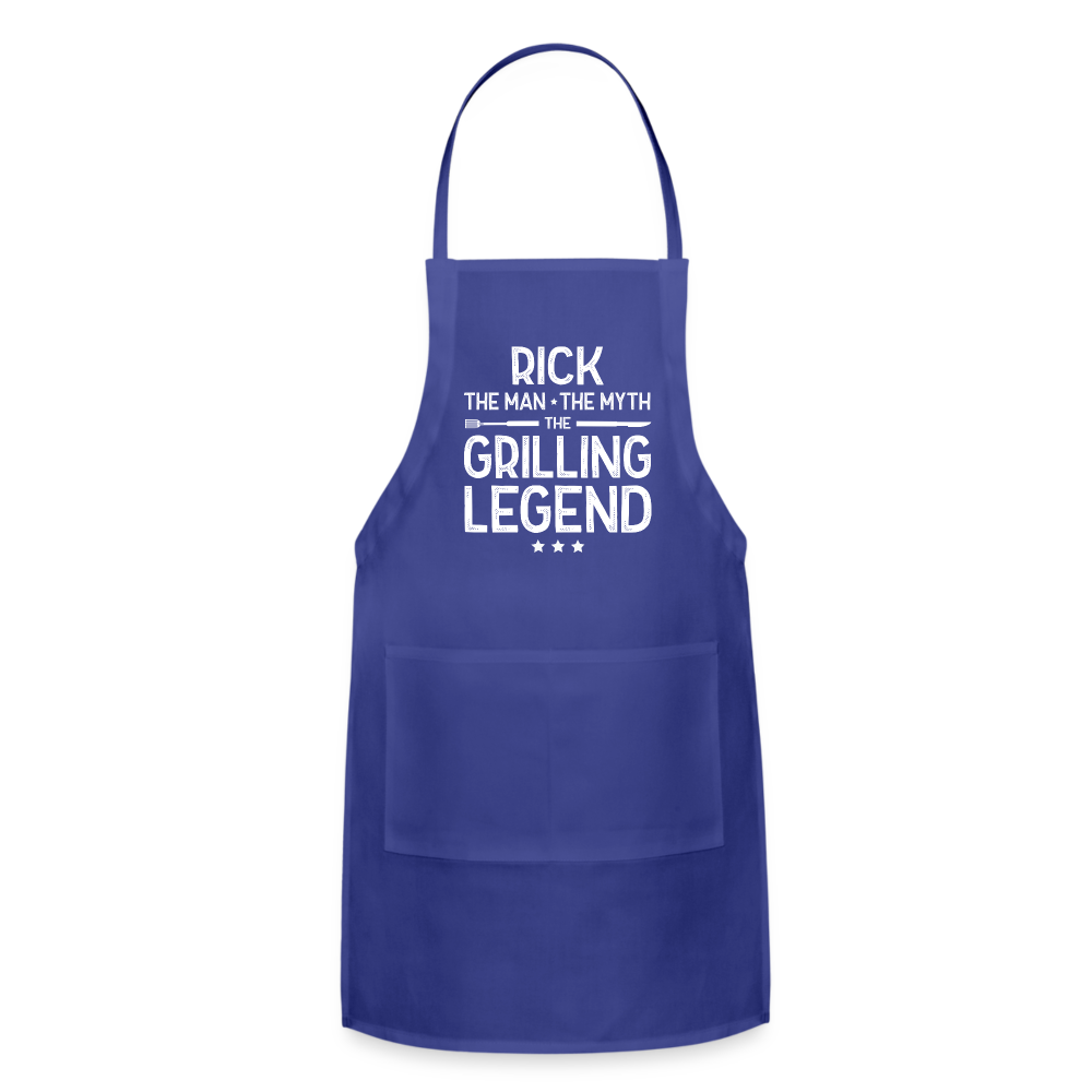 Rick the Man the Myth the Grilling Legend Adjustable Apron - royal blue