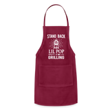 Stand Back Lil Pop Is Grilling Adjustable Apron - burgundy