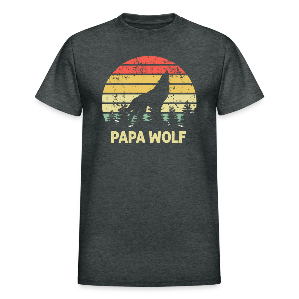 Papa Wolf Gildan Ultra Cotton Adult T-Shirt - deep heather