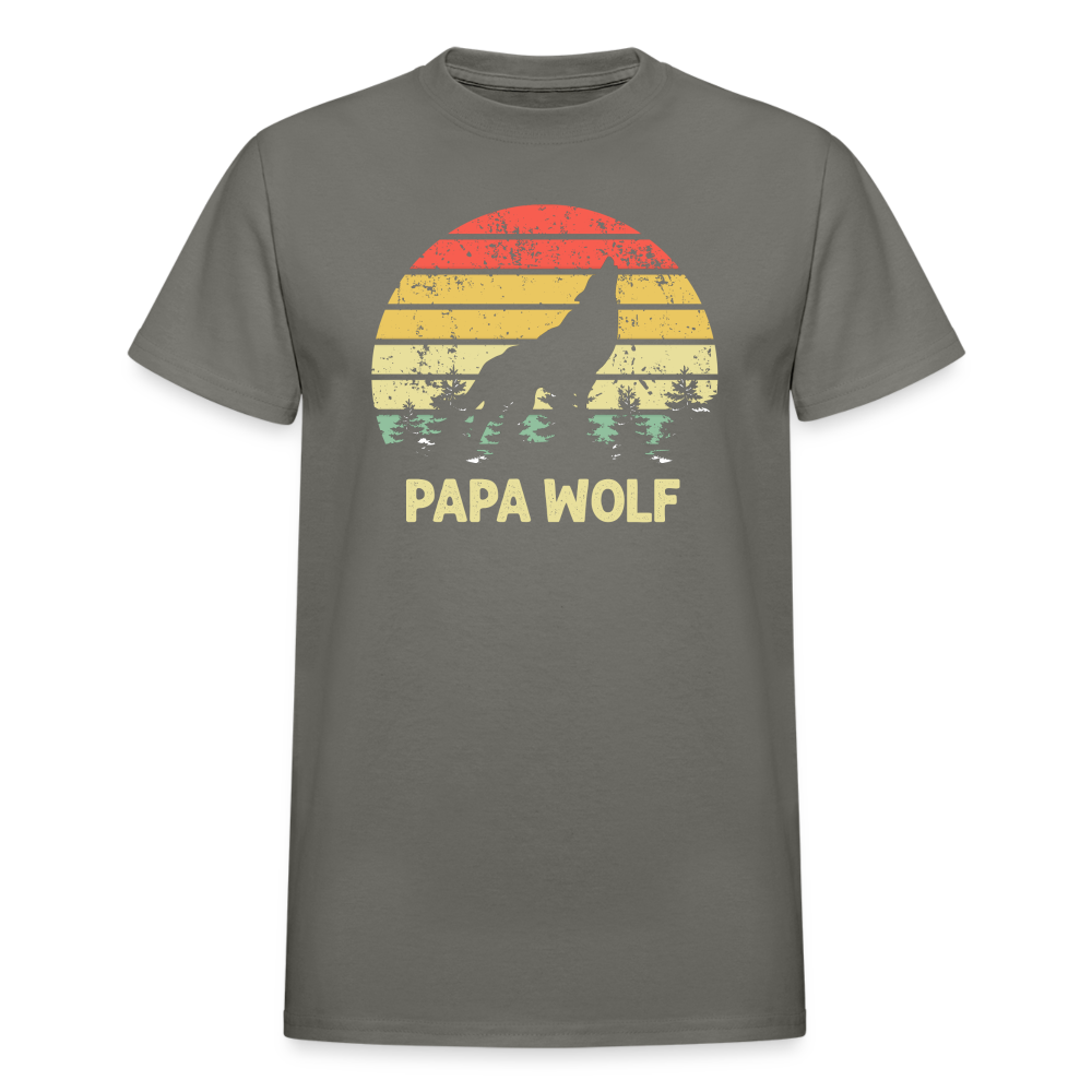 Papa Wolf Gildan Ultra Cotton Adult T-Shirt - charcoal
