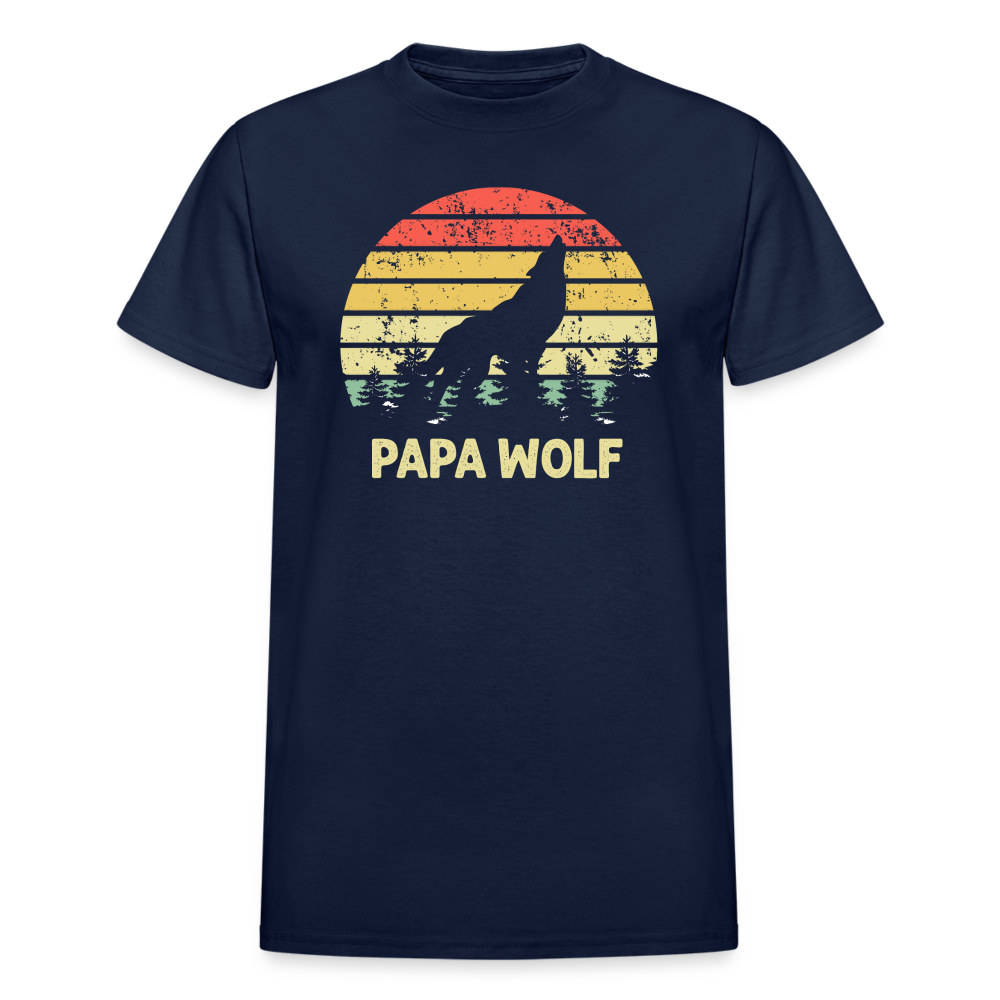 Papa Wolf Gildan Ultra Cotton Adult T-Shirt - navy