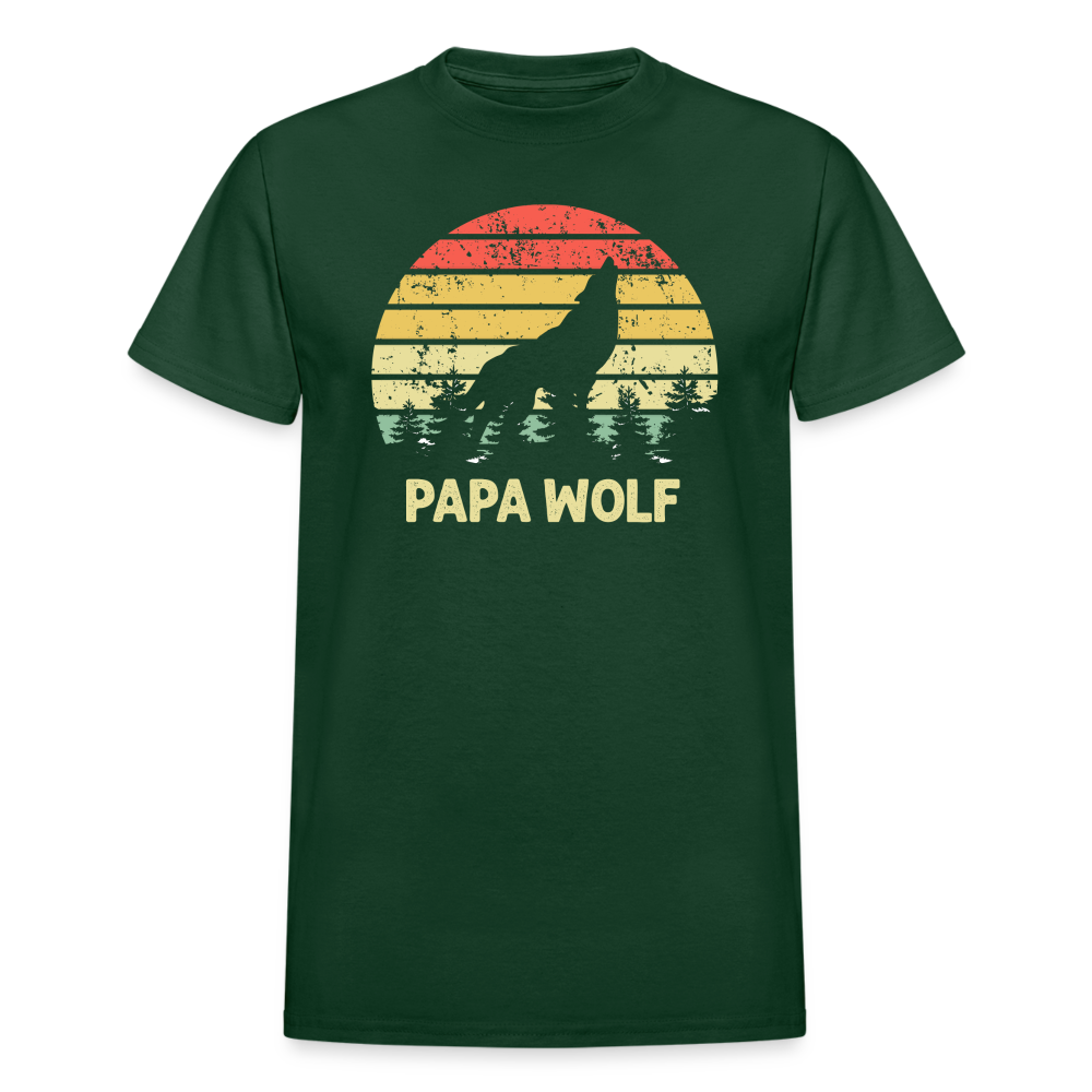 Papa Wolf Gildan Ultra Cotton Adult T-Shirt - forest green