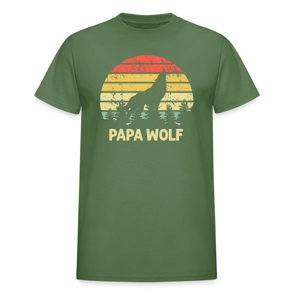 Papa Wolf Gildan Ultra Cotton Adult T-Shirt - military green