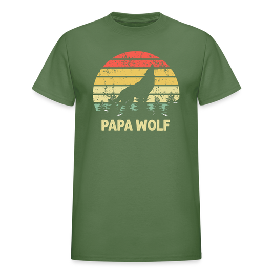 Papa Wolf Gildan Ultra Cotton Adult T-Shirt - military green