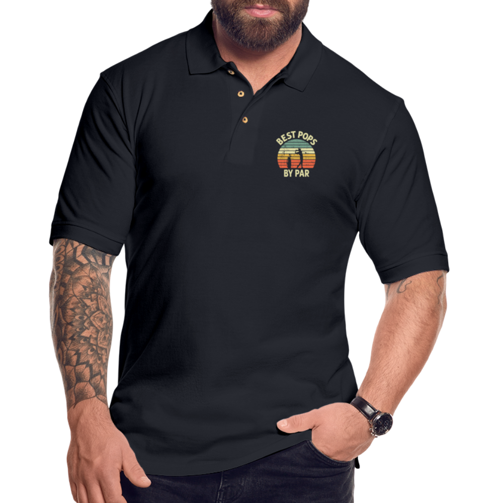 Best Pops By Par Men's Pique Polo Shirt - midnight navy