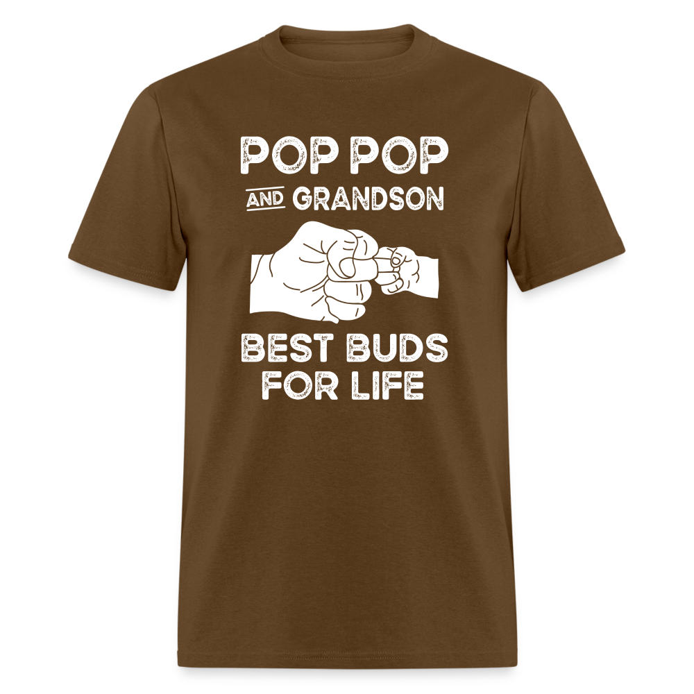 Pop Pop and Grandson Best Buds for Life Unisex Classic T-Shirt - brown