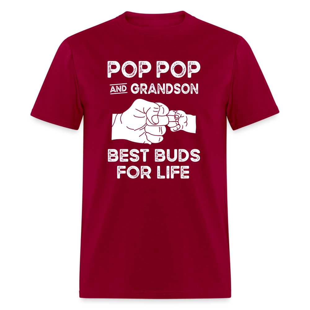 Pop Pop and Grandson Best Buds for Life Unisex Classic T-Shirt - dark red