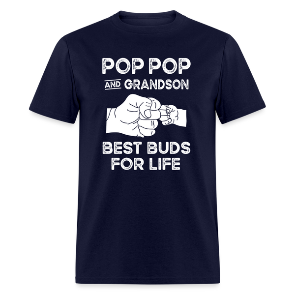 Pop Pop and Grandson Best Buds for Life Unisex Classic T-Shirt - navy