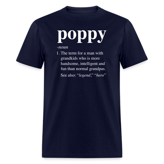 Poppy Definition Unisex Classic T-Shirt - navy