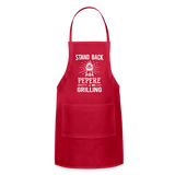 Stand Back Pepere Is Grilling Adjustable Apron - red