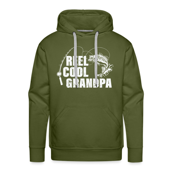Reel Cool Grandpa Men’s Premium Hoodie - olive green