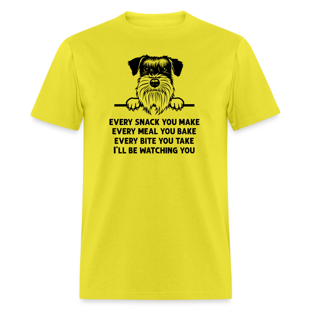 Every Snack You Make Schnauzer Unisex Classic T-Shirt - yellow