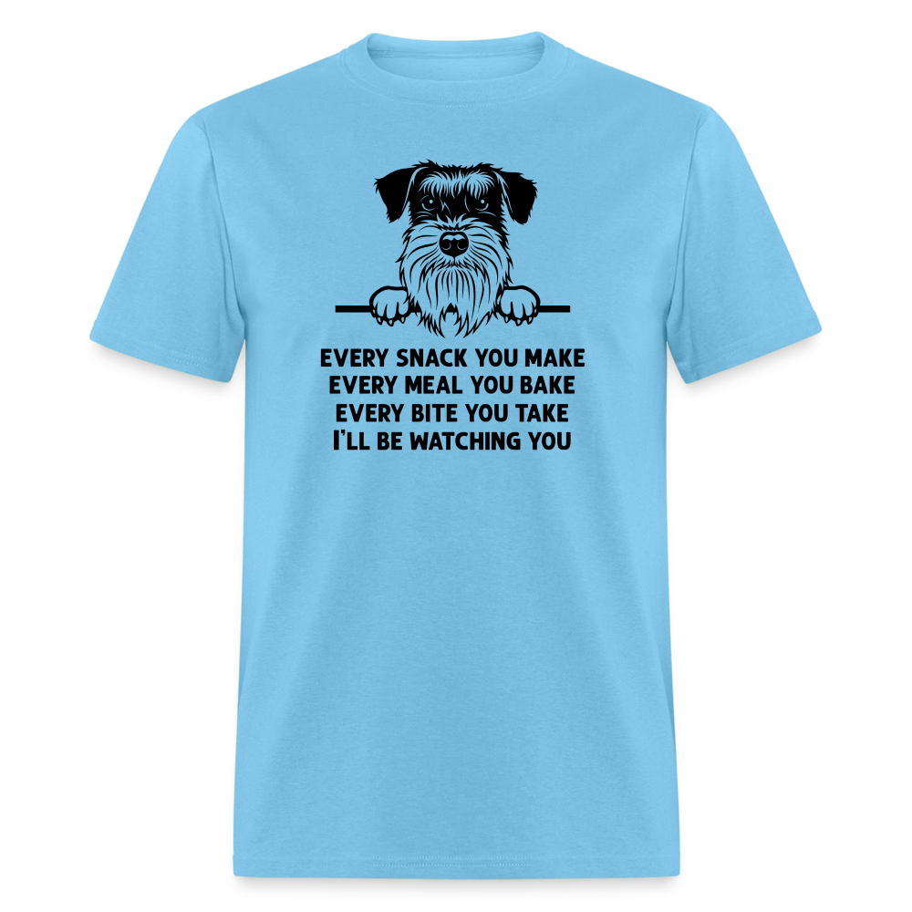 Every Snack You Make Schnauzer Unisex Classic T-Shirt - aquatic blue