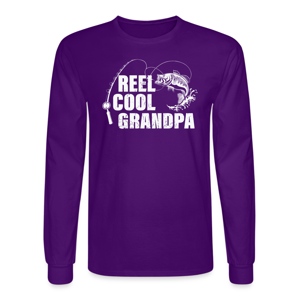Reel Cool Grandpa Men's Long Sleeve T-Shirt - purple