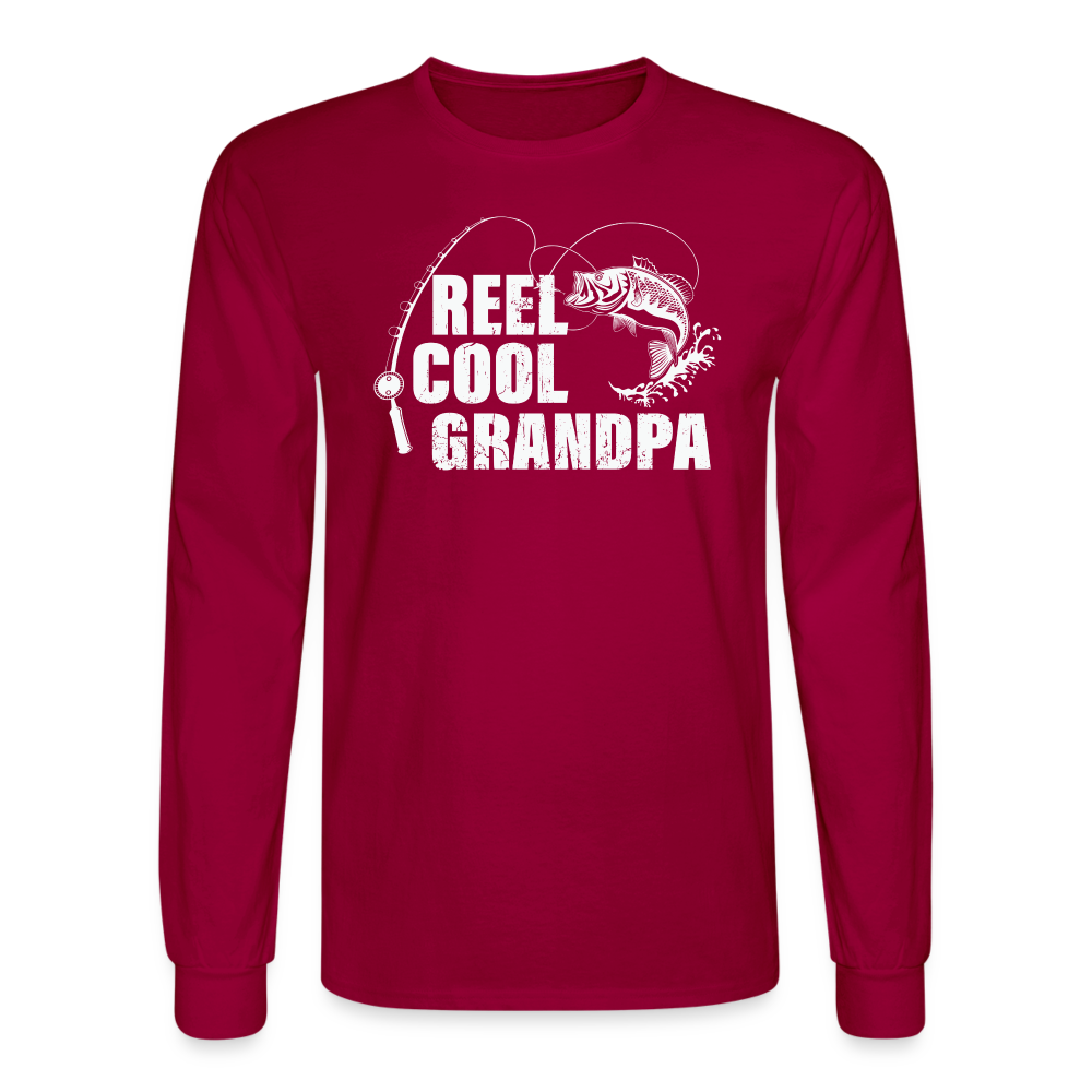 Reel Cool Grandpa Men's Long Sleeve T-Shirt - dark red