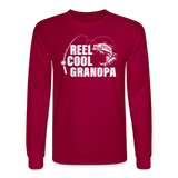 Reel Cool Grandpa Men's Long Sleeve T-Shirt - dark red