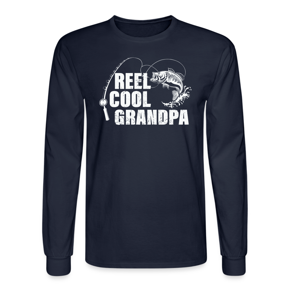 Reel Cool Grandpa Men's Long Sleeve T-Shirt - navy