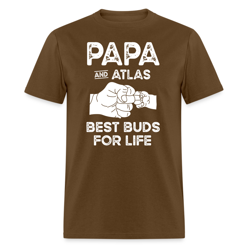 Papa and Atlas Best Buds for Life Unisex Classic T-Shirt - brown