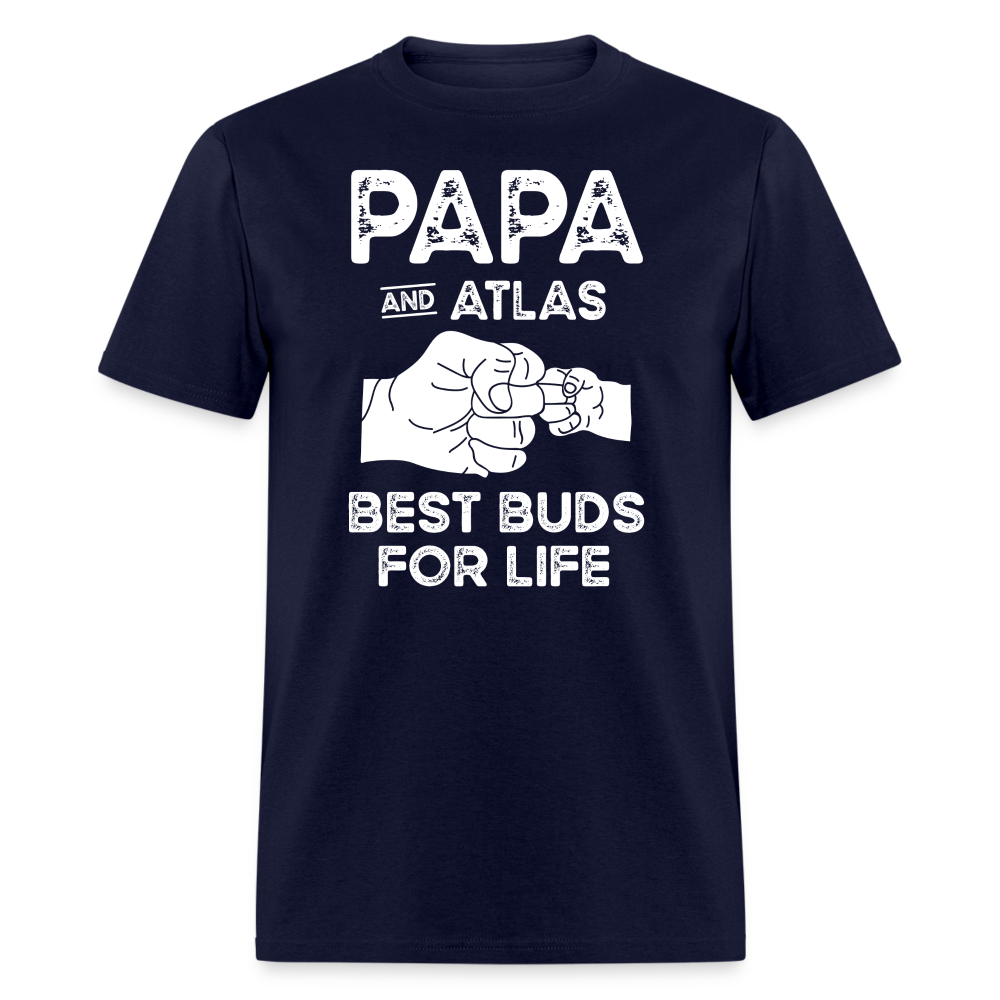 Papa and Atlas Best Buds for Life Unisex Classic T-Shirt - navy