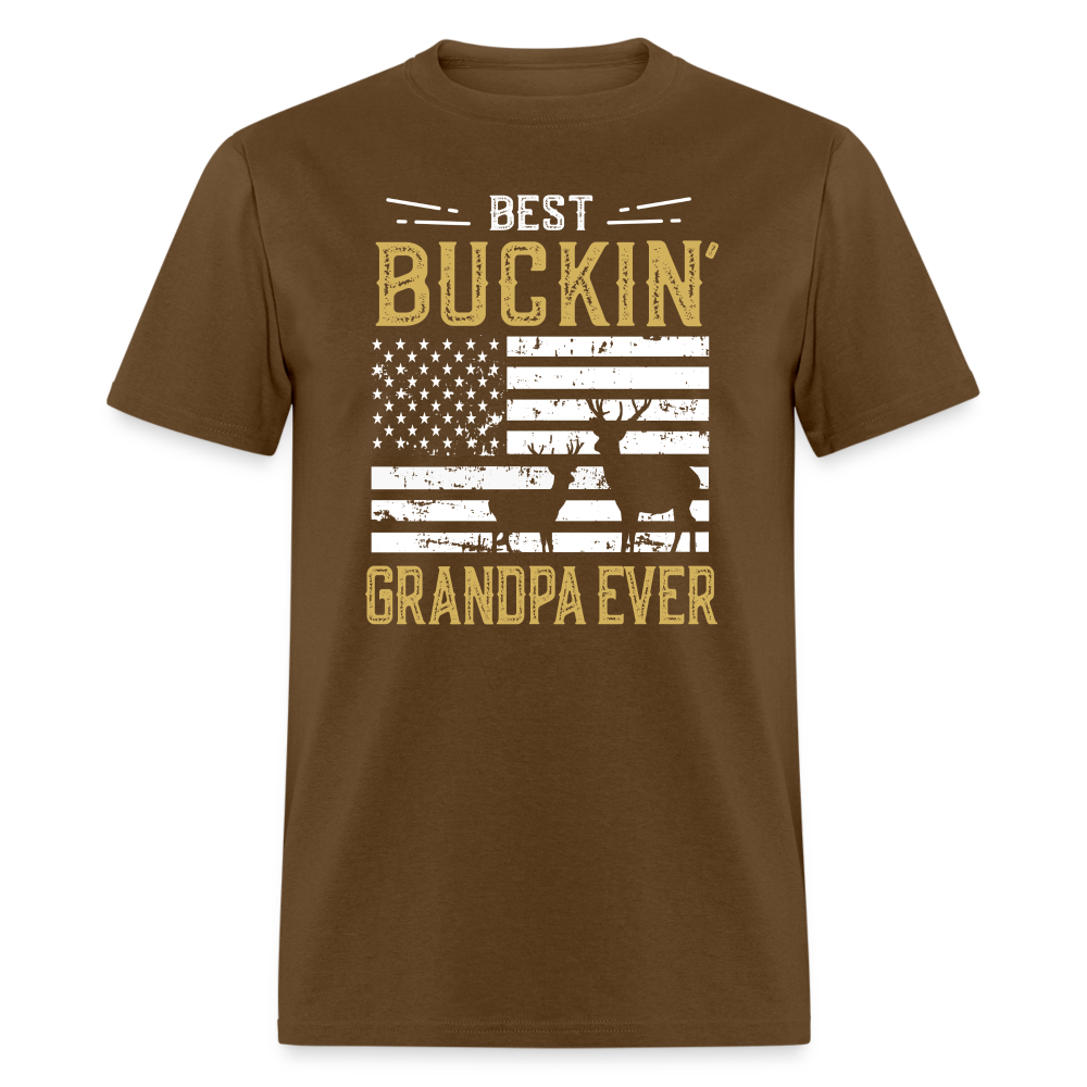 Best Buckin Grandpa Ever Unisex Classic T-Shirt - brown