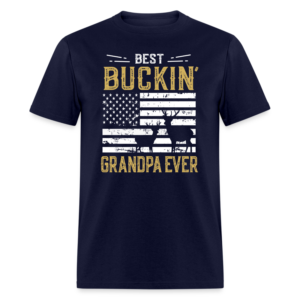 Best Buckin Grandpa Ever Unisex Classic T-Shirt - navy