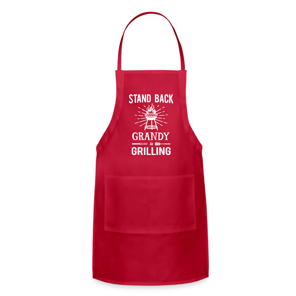 Stand Back Grandy Is Grilling Adjustable Apron - red