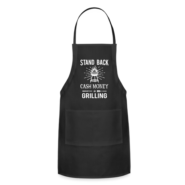 Stand Back Cash Money Is Grilling Adjustable Apron - black