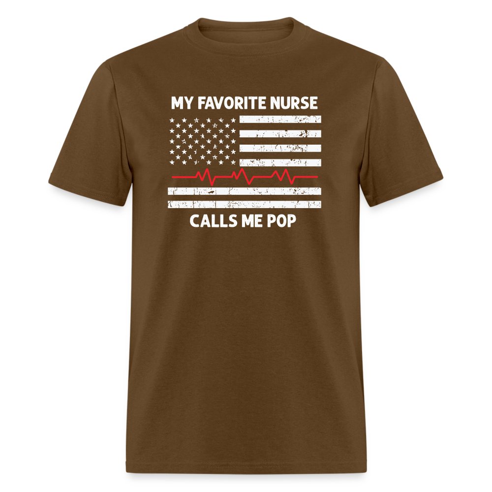 My Favorite Nurse Calls Me Pop Unisex Classic T-Shirt - brown