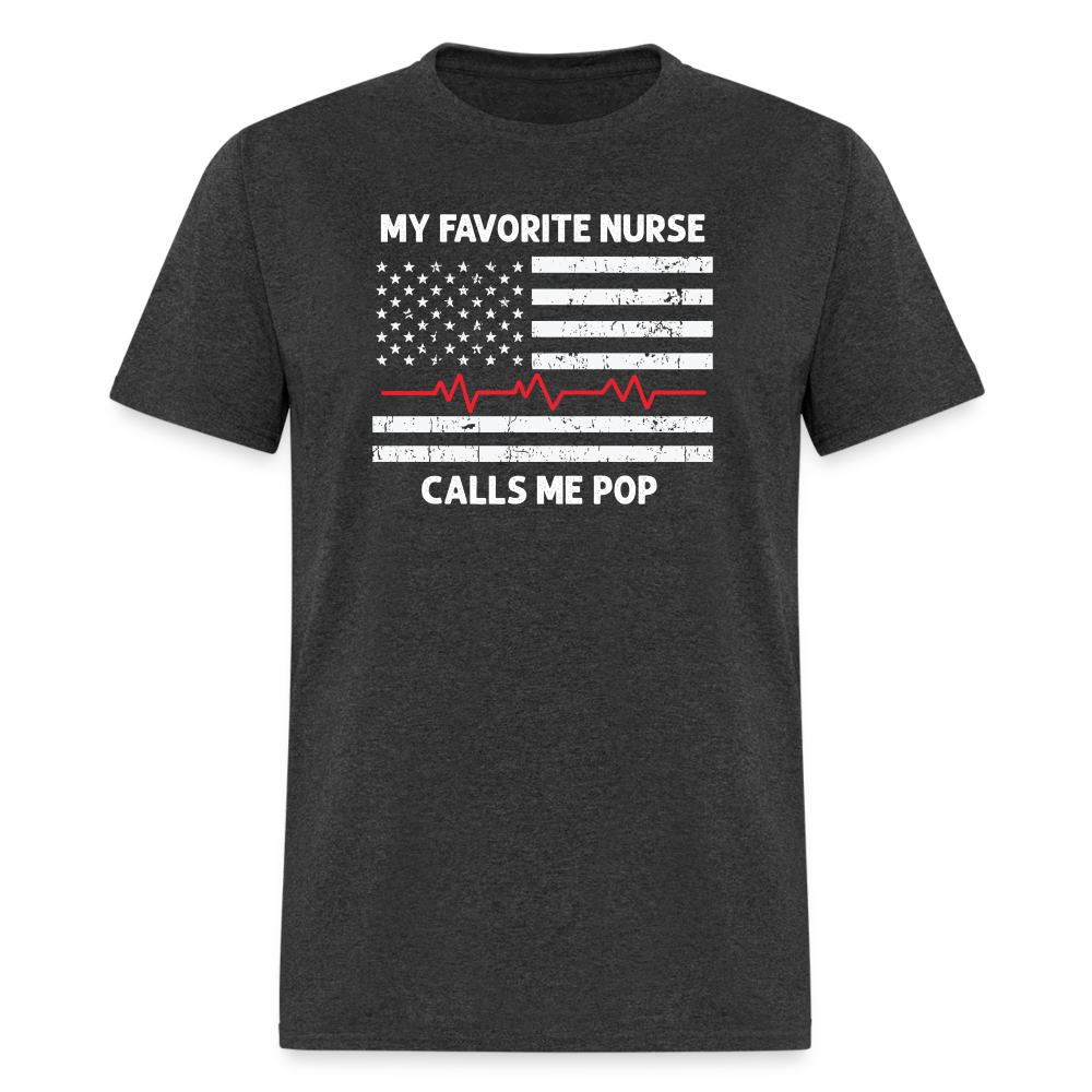 My Favorite Nurse Calls Me Pop Unisex Classic T-Shirt - heather black