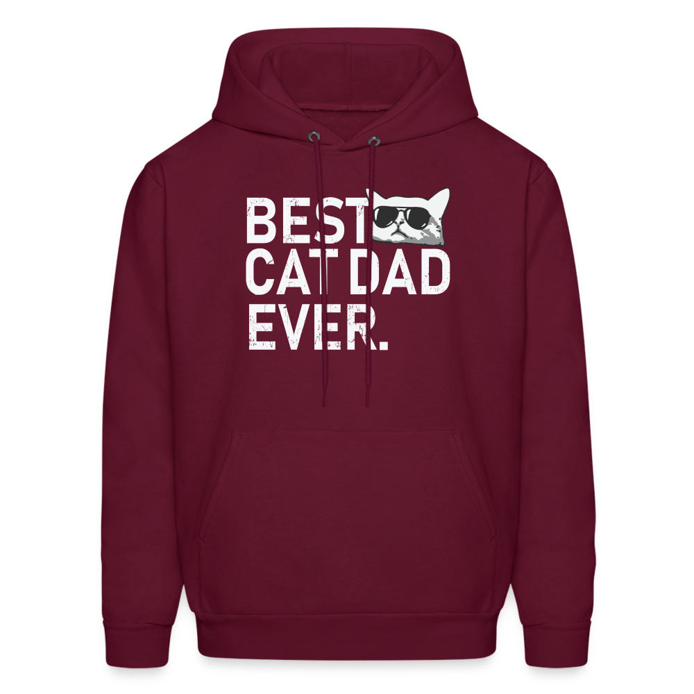 Best Cat Dad Ever Men's Hoodie - burgundy