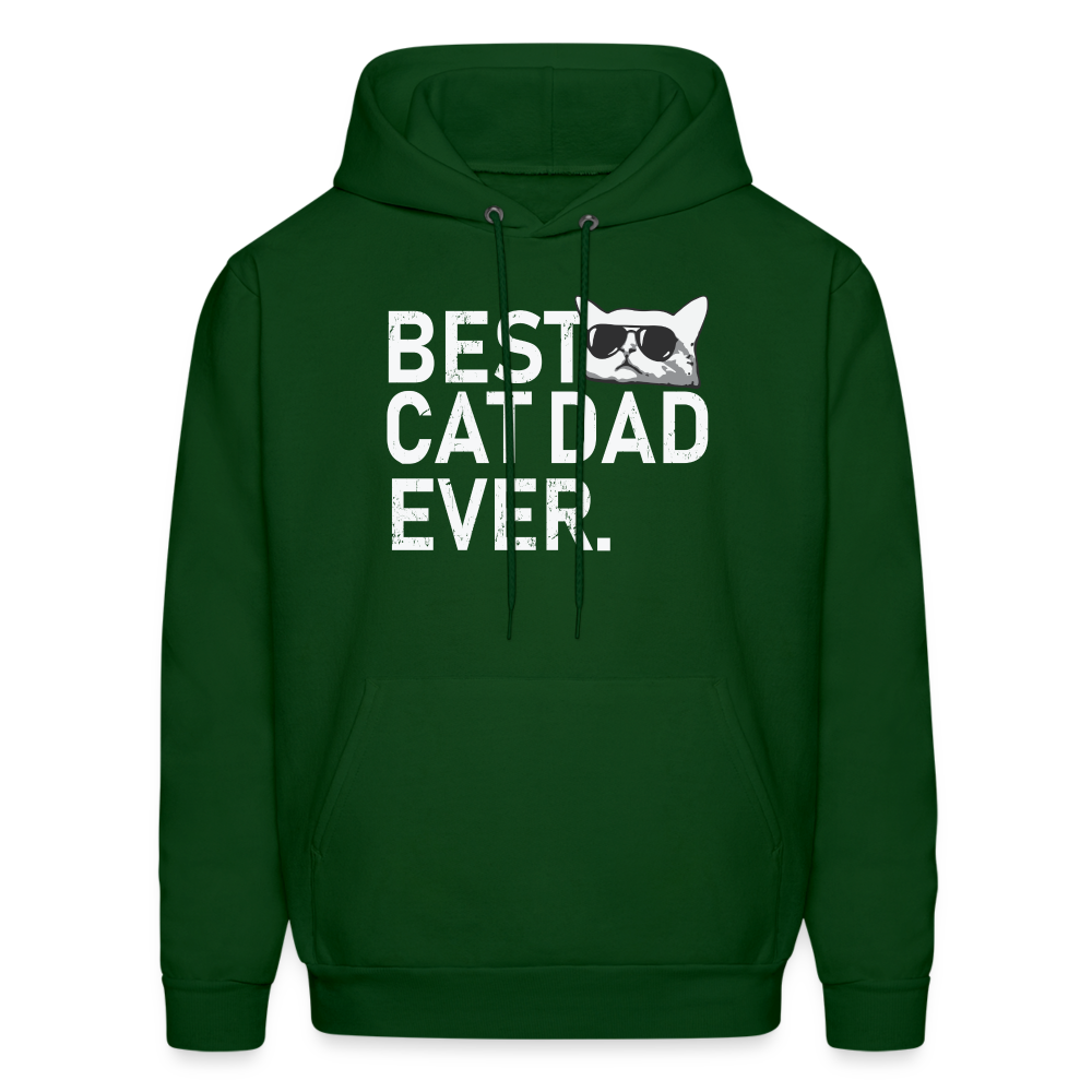 Best Cat Dad Ever Men's Hoodie - forest green