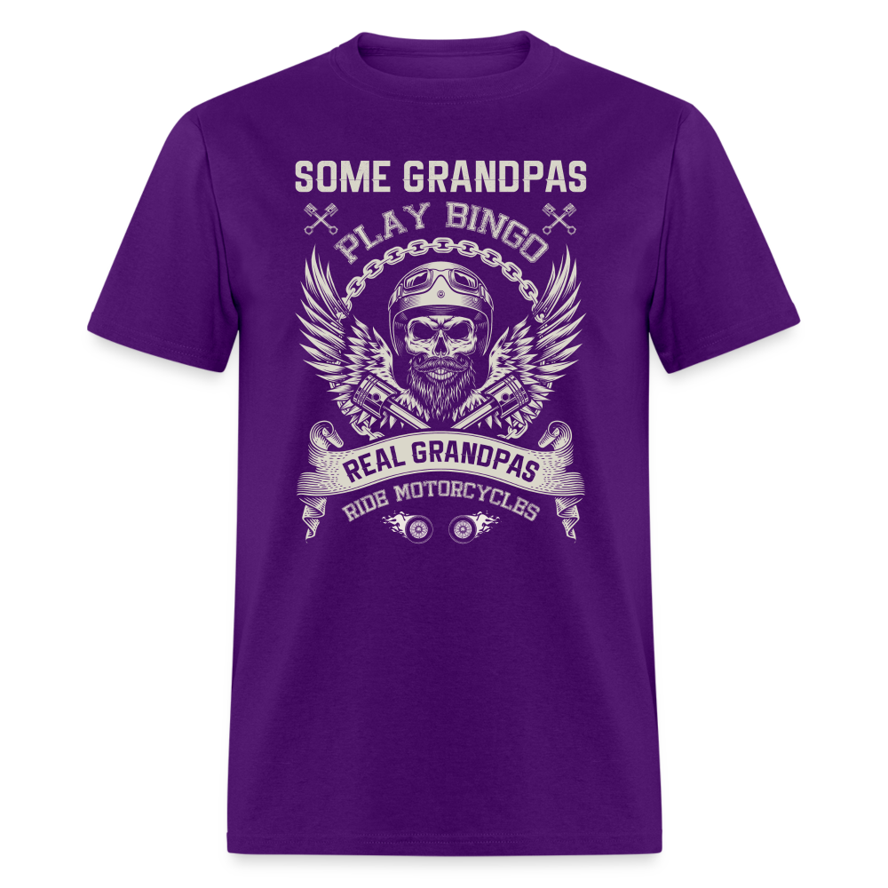Some Grandpas Play Bingo Real Grandpas Ride Motorcycles Unisex Classic T-Shirt - purple