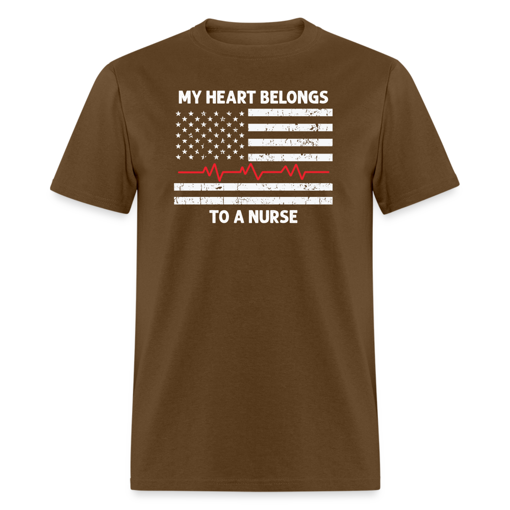 My Heart Belongs to a Nurse Unisex Classic T-Shirt - brown