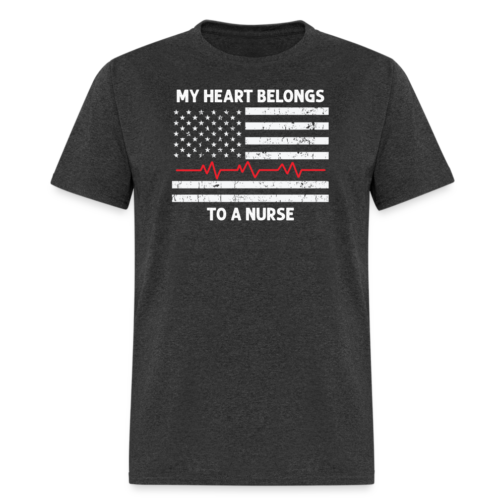 My Heart Belongs to a Nurse Unisex Classic T-Shirt - heather black