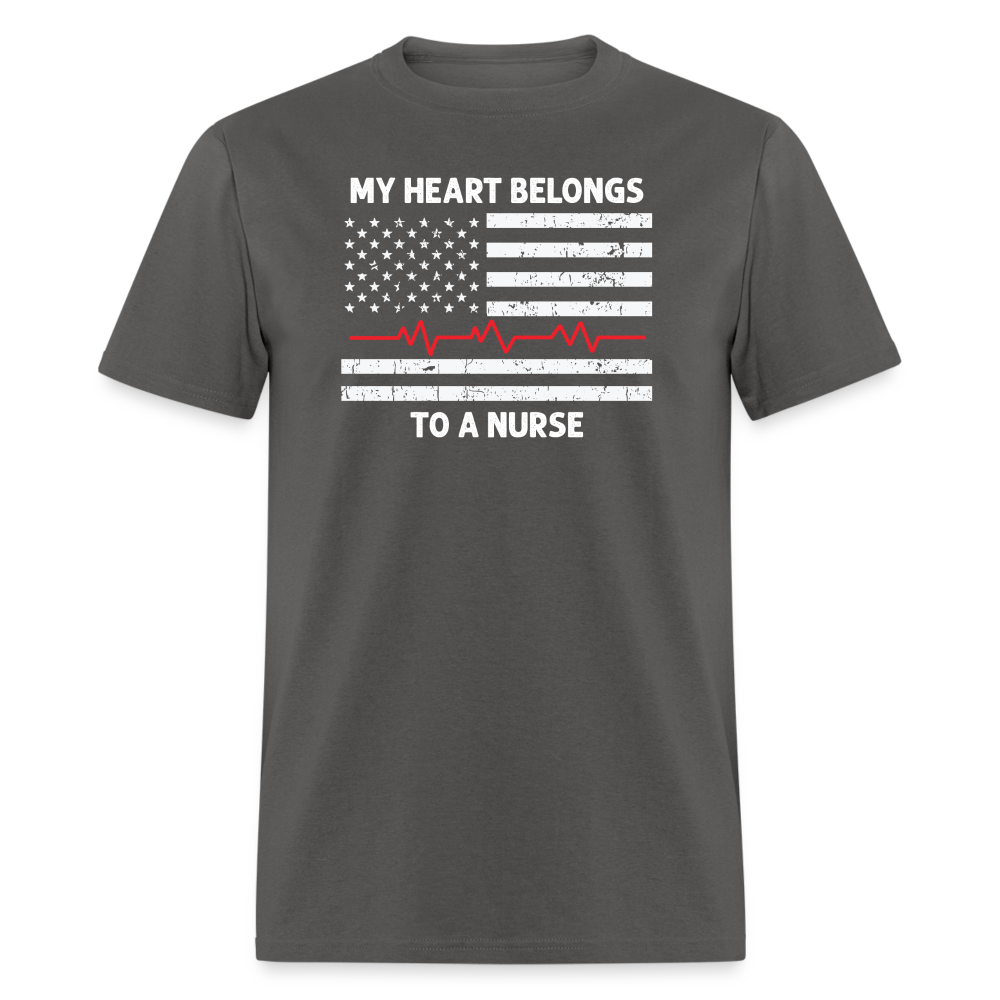 My Heart Belongs to a Nurse Unisex Classic T-Shirt - charcoal