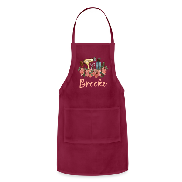 Brooke Hair Stylist Adjustable Apron - burgundy