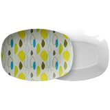 Mid Century Modern Serving Platter | Teal Blue Green Gray Yellow Serveware Tray |