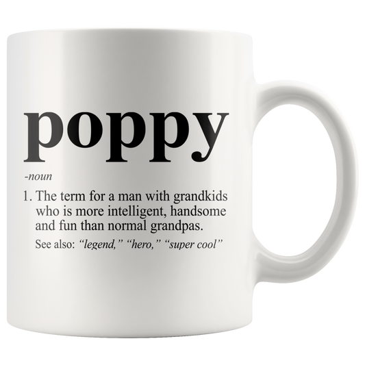 Poppy Definition Mug Gift for Grandpa