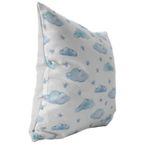 Blue and White Cloud Pillow or Zip Cover | Cloud Theme Baby Shower Decor | Cloud Nursery Baby Room | Pillow for Kids Girl Boy