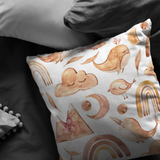 Neutral Boho Pillow Cover | Brown Beige Unisex Nursery Decor