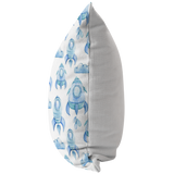Blue Rocket Ship Pillow Cover | Baby Nursery or Kids Boys Room Decor