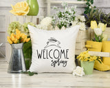Welcome Spring Pillow or Pillow Cover |