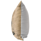 Cat Pillow | Rustic Renaissance Sketch Drawing Antique Style Throw Pillow or Zip Cover | Earth Tone Beige Brown Living Room Decor