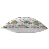 Easter Chicks Throw Pillow Cover | Pastel Pink Blue Green White Pattern | Spring Home Decor