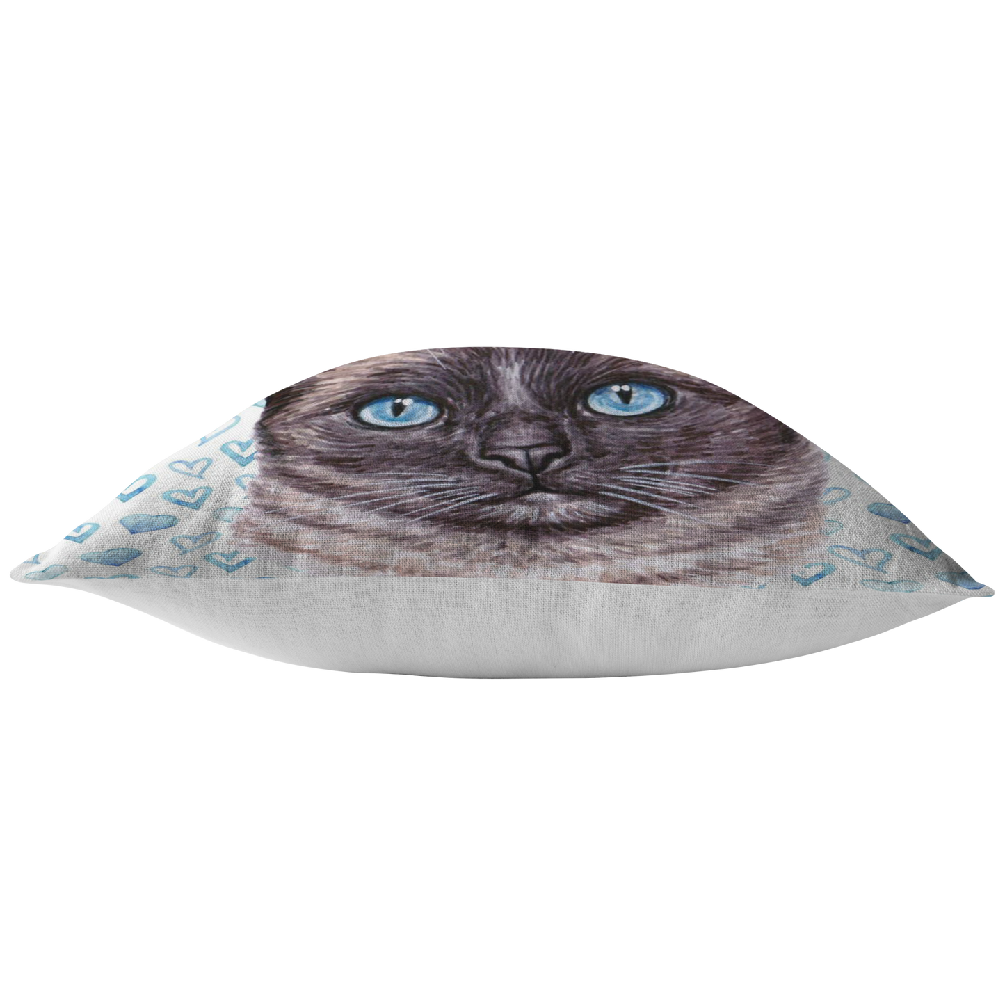 Siamese Cat Throw Pillow with Blue Hearts | Gift for Cat Lover Mothers Day Idea for Cat Mom Grandma | Siamese Cat Decor