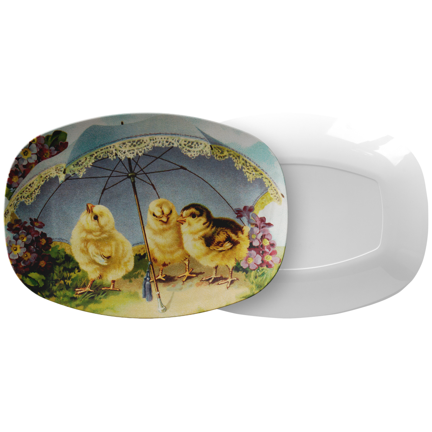 Easter Chicks Under a Parasol Serving Platter
