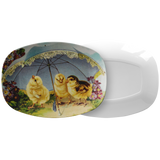 Easter Chicks Under a Parasol Serving Platter