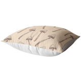 Magic Mushroom Pillow Cover | Psilocybin Mushroom Home Decor | Beige Brown Neutral Earth Tones