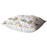 Easter Chicks Throw Pillow Cover | Pastel Pink Blue Green White Pattern | Spring Home Decor