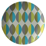 Mid Century Modern Plates | Green Yellow Gray & Blue | Retro Inspired Home and Kitchen Decor